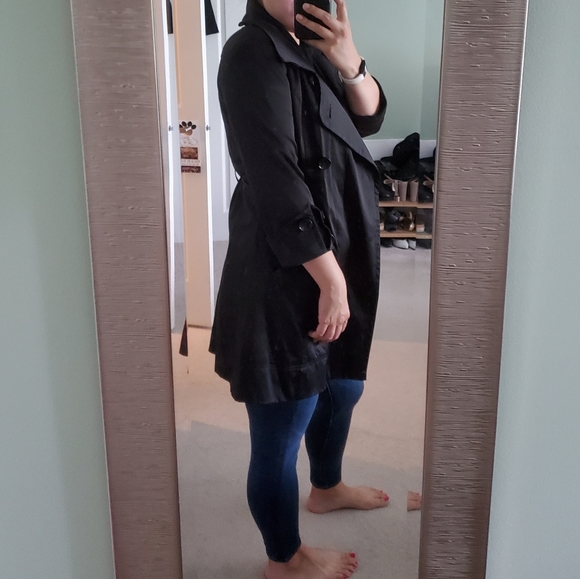 Bebe black trench coat jacket medium - Picture 6 of 13